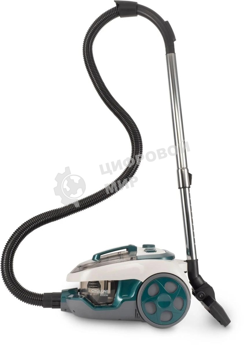 Пылесос Hyundai HYV-C3500 белый/бирюзовый, 380/2220 Вт, уборка сухая, пылесборник контейнер 2.5 л