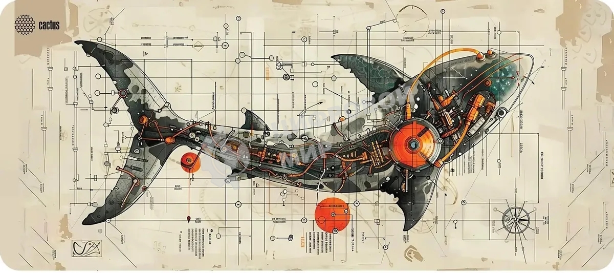 Коврик для мыши Cactus Shark 900x400x4мм (CS-MP-COR03XXL)