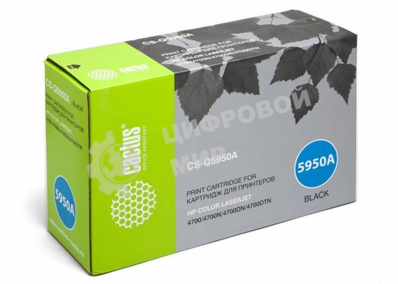 Картридж лазерный Cactus CS-Q5950A черный (11000 стр) для HP Color LaserJet 4700