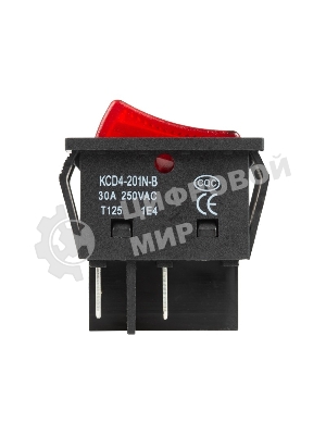 Выключатель клавишный Rexant 250V 30А (4с) ON-OFF красный с подсветкой