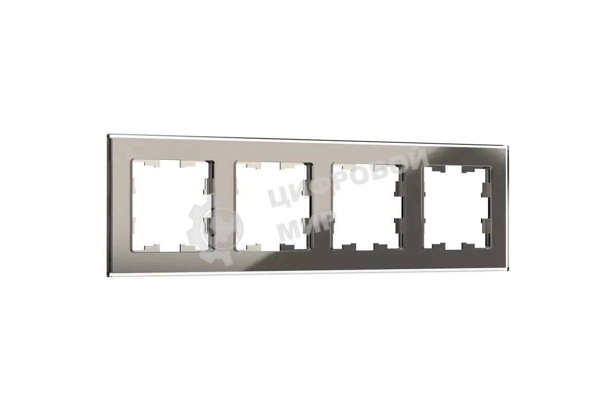 Рамка 4-местная IEK BRITE РУ-4-2-БрД (BR-M42-G-K30) стекло дымчатый