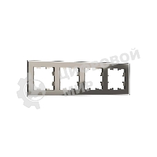 Рамка 4-местная IEK BRITE РУ-4-2-БрД (BR-M42-G-K30) стекло дымчатый