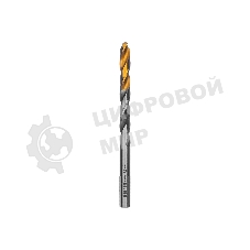 Сверло спиральное по металлу Denzel 7,5 x 109мм, Р6М5, Golden Tip, многогранная заточка