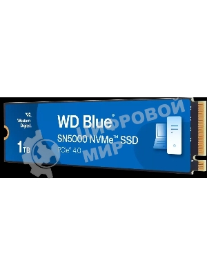 Накопитель SSD Western Digital WD Blue SN5000, 1Tb, PCIe 4.0 x4, M.2 2280, NVMe, R/W 5150/4900