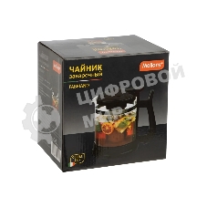 Чайник заварочный MALLONY Fabriano, объем 1,6 л, стеклянный, ручка/крышка/дно из полипропилена, черный (910130)
