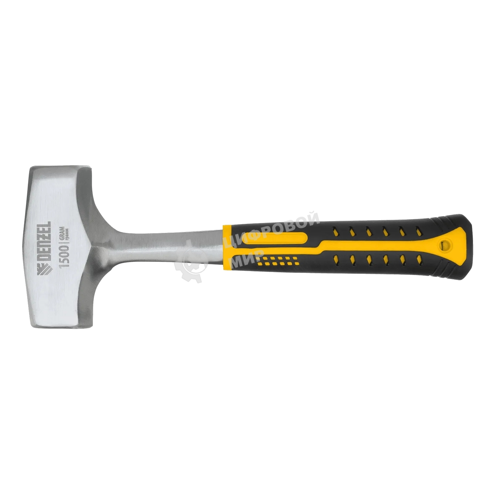 Кувалда Denzel 1,5 кг, цельнометаллическая, двухкомпонентная рукоятка