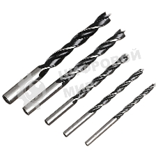 Набор сверл по дереву 5 шт (4/5/6/8/10 мм) Deli DH-MGZ005-ED1 сталь 45#, пласт.кейс