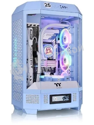 Компьютерный корпус Thermaltake The Tower 300 Hydrangea голубой без БП miniITX 8x120мм 6x140мм 2xUSB 3.0 audio bott PSU