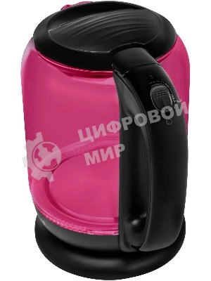 Чайник электрический Hyundai HYK-G4808 1.8 л, 2200 Вт, малиновый/черный (корпус: стекло)