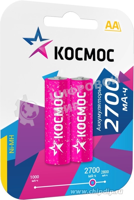 Аккумулятор Космос R6 (AA) Ni-Mh 2700MAh