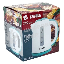 Чайник электрический DELTA DL-1106 белый с мятным