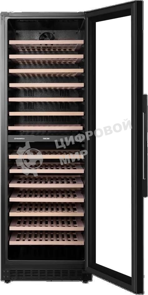Винный шкаф встраиваемый Maunfeld MBWC-415D171, вместимость: 171 бутылок, черный