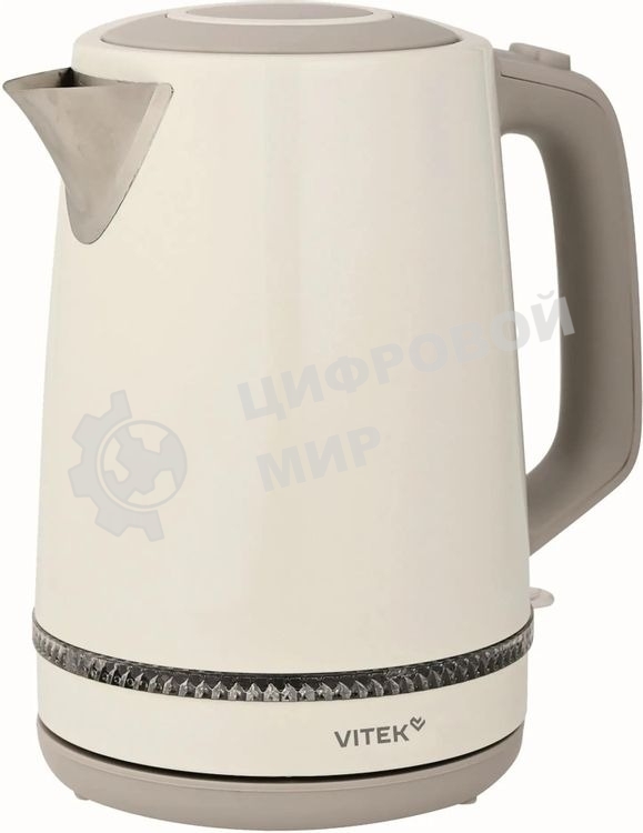 Чайник электрический Vitek VT-WK1066 1.7л. 2200Вт бежевый/коричневый корпус: металл/пластик