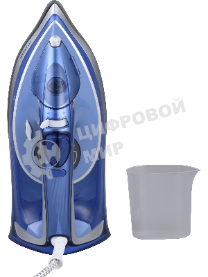 Утюг Hyundai H-SI01670 синий/золотистый, 2800 Вт, 35 г/мин, 220 г/мин, 400 мл