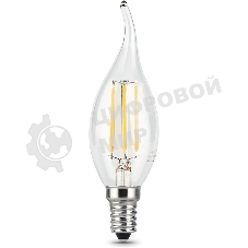 Лампа светодиодная Gauss Filament 7Вт цок.: E14 свеча 220B св. свеч. белый теп. CF35 (упак.: 10 шт) (104801107)