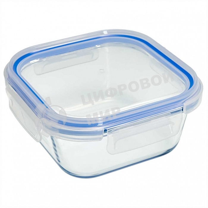 Форма для запекания ЗАБАВА РК-0105/2 квадратная с герм. крышкой из жаропр.. стекла 0,8 л 15,2*15,2*6