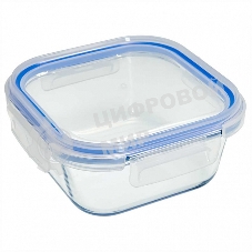 Форма для запекания ЗАБАВА РК-0105/2 квадратная с герм. крышкой из жаропр.. стекла 0,8 л 15,2*15,2*6