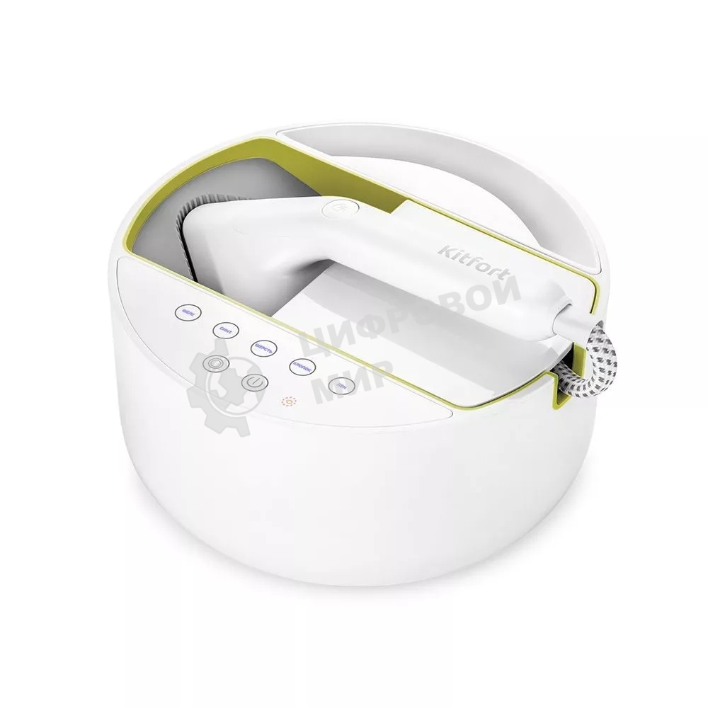 Отпариватель Kitfort КТ-9110-2 белый/салатовый, 2180 Вт, 45 г/мин, 0.6 л