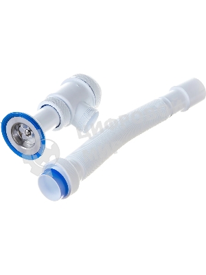 Сифон МИНИ ЭЛИТ для раковин 1'1/2 x 40/50 мм с нержавеющей чашкой 63 мм и с гофротрубой L800 мм, литой выпуск