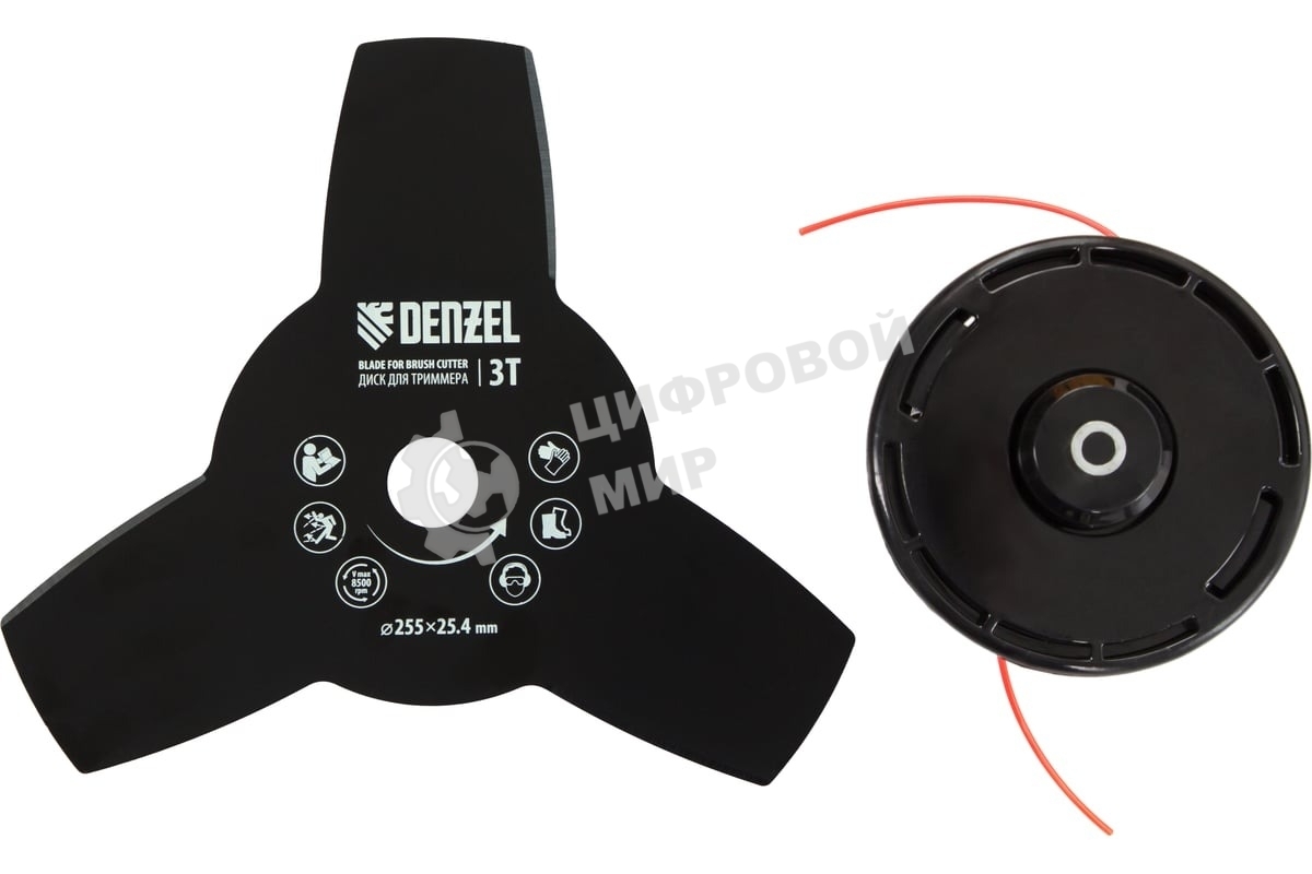 Триммер бензиновый Denzel DR-43S, 43 см3, разъемная штанга, состоит из 2 частей