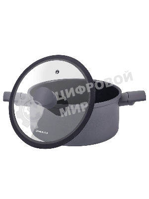 Кастрюля Maunfeld ASTRID MF24ASTR1CR из кованого алюминия со стеклянной крышкой, 24 см, 4.6 л