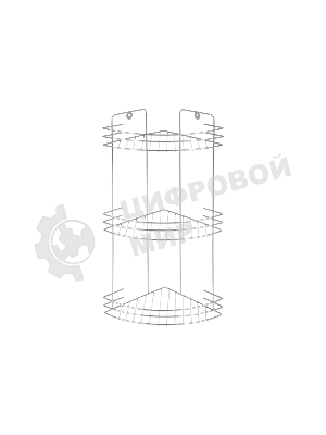 Полка угловая трехъярусная Рыжий кот Vento 19*19*41 см хром (310847)
