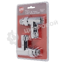 Набор дизайн-вентилей, PIANO, прямой (хром) 1/2