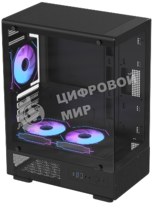 Корпус Formula Crystal Z1CM v2 черный без БП mATX 5x120мм 1xUSB3.0 audio bott PSU