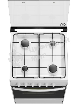 Плита комбинированная Darina 1B KM 441 301 W белый/черный, конфорок 4 шт, духовка 50 л, 50 см x 85 см x 53 см