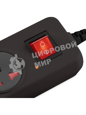 Сетевой фильтр Buro 500UNH-1.8-BG 1.8м (5 розеток) черный/серый (коробка)