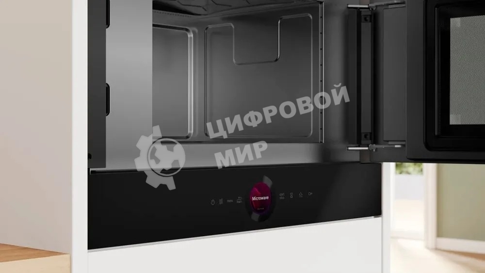 Микроволновая печь встраиваемая Bosch BFR9221B1 черный, 21 л, 900 Вт, переключатели - поворотный механизм/сенсор