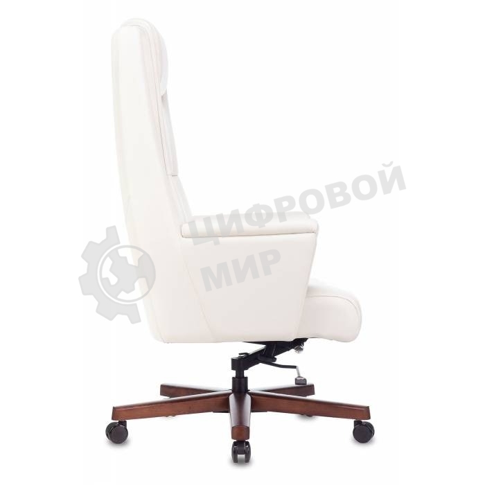 Кресло руководителя Бюрократ DUKE белый, кожа, крестовина металл/дерево
