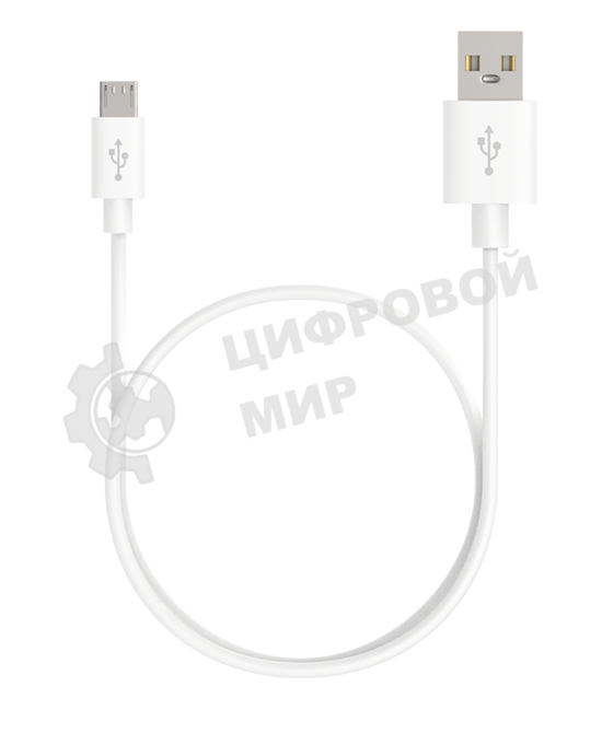 Кабель Maxvi MC-01 white USB-A - microUSB ток макс. нагрузки 2А, макс. напряжение 5V; стандарт USB 2.0; длина 1м, материал PVC, белый