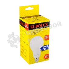 Лампа светодиодная EUROLUX LL-E-A80-25W-230-6K-E27 груша