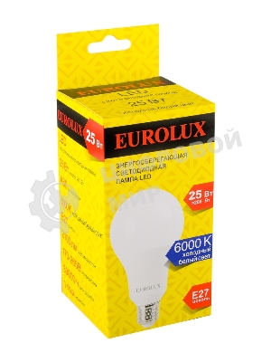 Лампа светодиодная EUROLUX LL-E-A80-25W-230-6K-E27 груша
