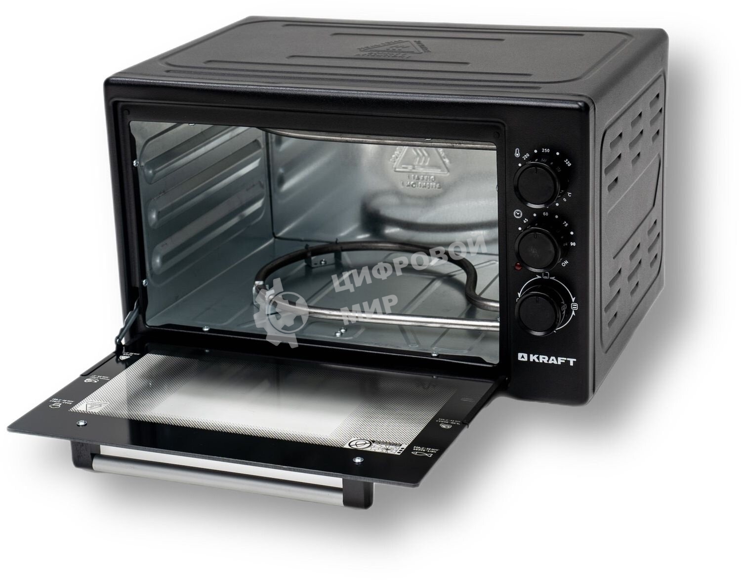 Мини-печь Kraft KF-MO3801BL, черный, 38 л.