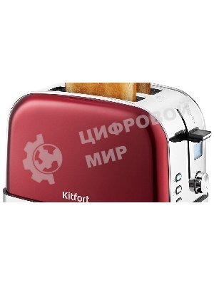Тостер Kitfort КТ-2036-1 Мощность: 800-950 Вт.Емкость: 2 тоста одновременно,красный.