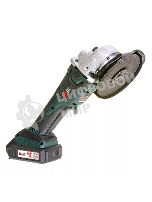 Угловая шлифовальная машина бесщеточная (болгарка) аккумуляторная KLPRO KLAT18B-20 (18В, Li-ion-2шт, 2.0Ач, 115мм, М14, 8500 об/мин З/У,сумка)