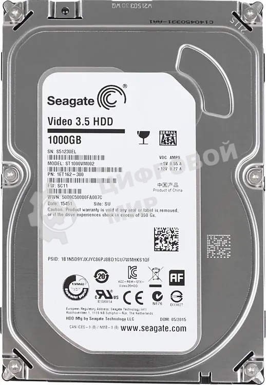 Жесткий диск HDD Seagate Video 3.5 HDD 1Tb 5900rpm SATA 64Mb 3.5