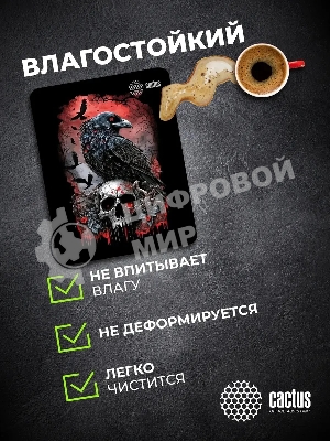 Коврик для мыши Cactus Raven 250x200x3мм (CS-MP-D14S)