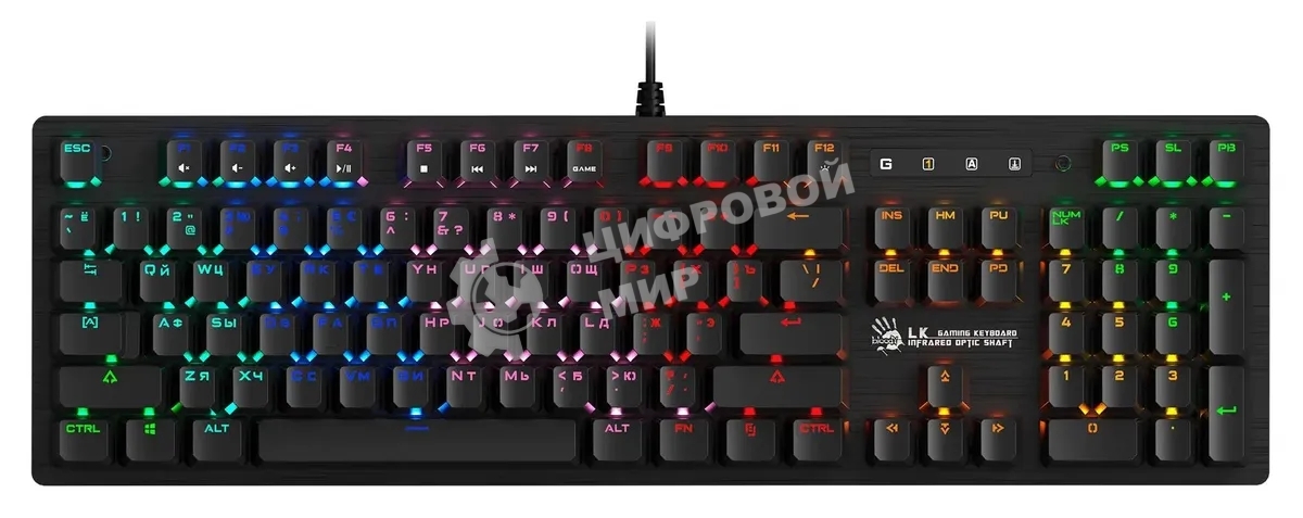 Клавиатура проводная A4 Bloody B820R Blue S механическая черный USB LED