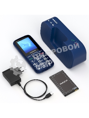 Мобильный телефон Maxvi RT-04 + док-станция, синий