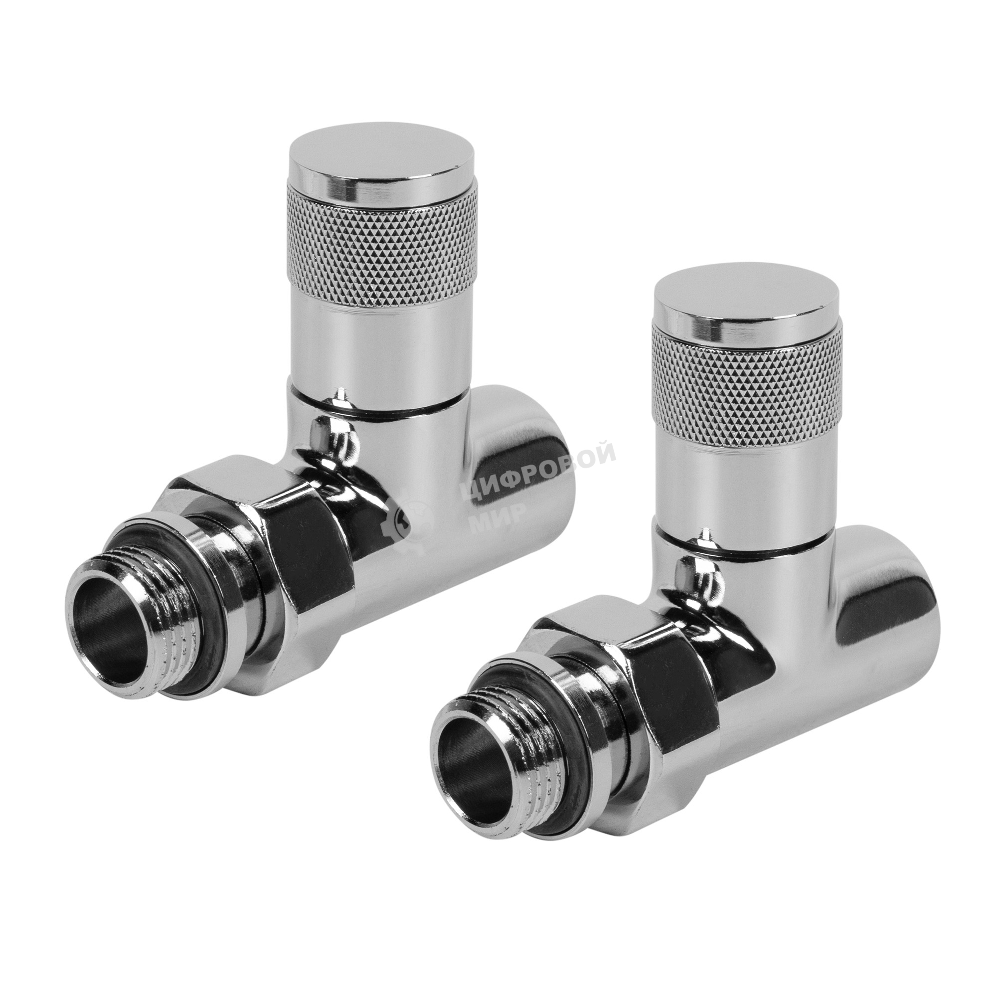 Набор дизайн-вентилей, PIANO, прямой (хром) 1/2