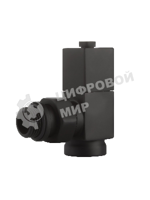 Набор дизайн-вентилей CUBE, угловой черный 1/2