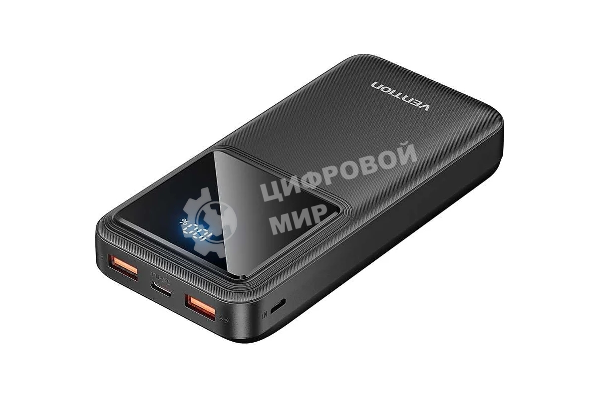 Портативный аккумулятор Vention 20000mAh(M/C-A/A)22.5W Черный с LED Дисплеем
