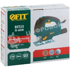 Лобзик Fit 80350, 600Вт, 0-3000 ход/мин, БзП, маятник, 65 мм, рез. накл., коробка