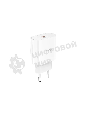 Блок питания (сетевой адаптер) HOCO C94A Metro 1xUSB-C с кабелем Type-C-Type-C, 3.0A, 20W, белый