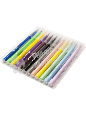 Фломастеры Silwerhof Create 10мм 169мм кисть, вентилируемый колпачок, 12 цветов, пакет с европодвесом