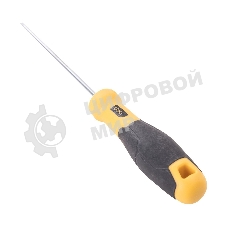 Отвертка шлицевая Deli DL6331001 3х100мм Материал: CR-V. Двухкомпонентная ручка. Хромированная.