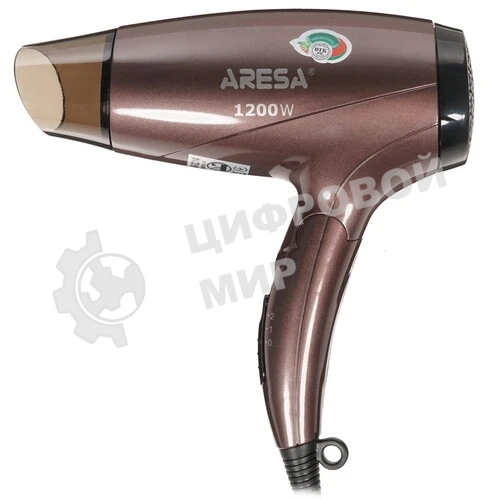 Фен ARESA AR-3214 коричневый/черный, 1250 Вт, компактный